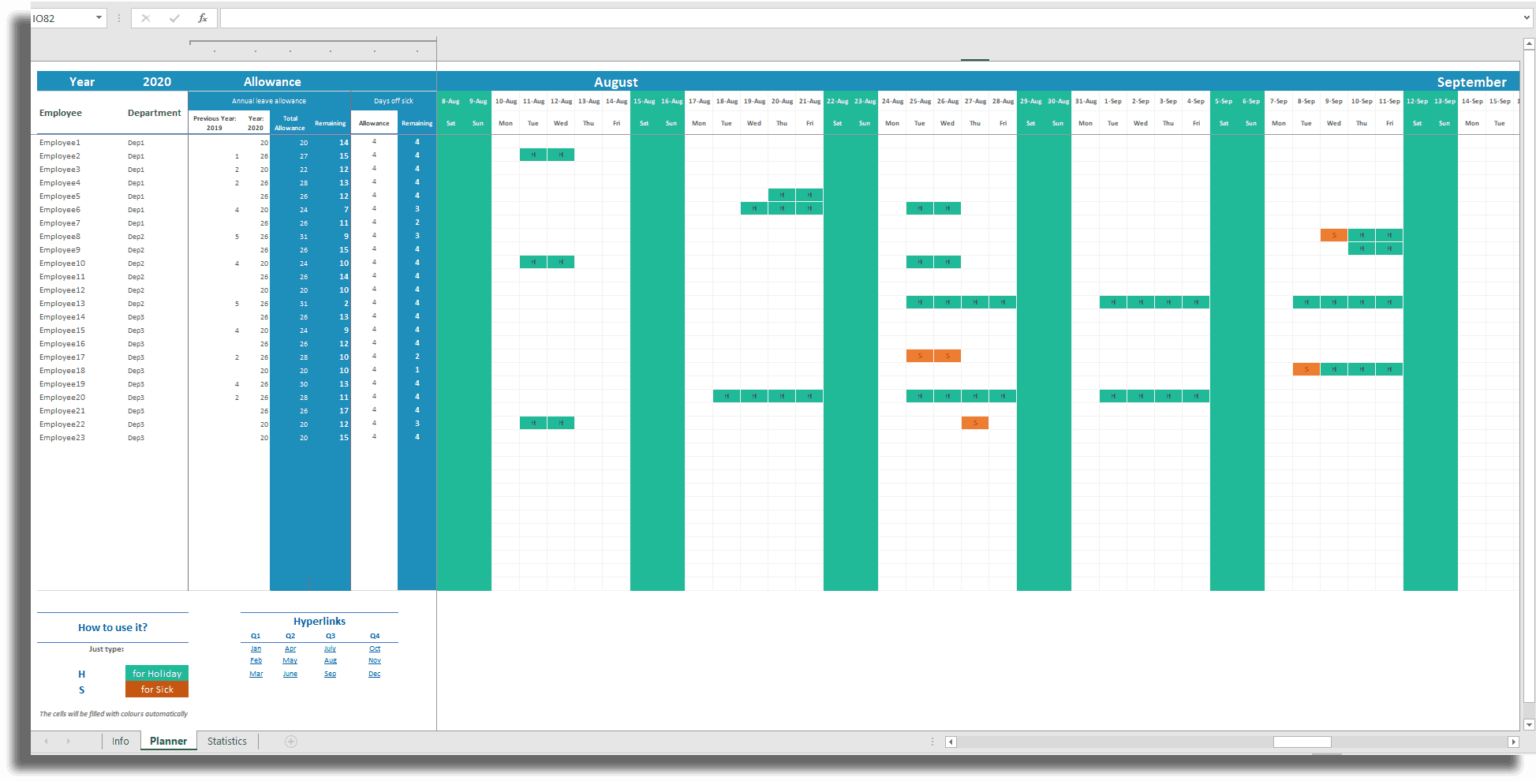 Employee Attendance Tracker - Excel Sheet 