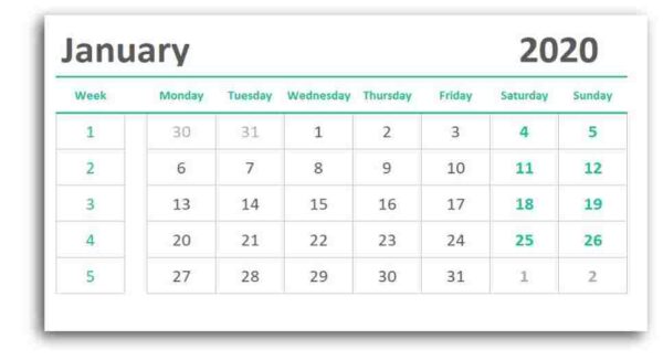 Weekly Monthly Calendar Spreadsheet Free
