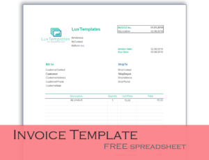 invoice template for Excel