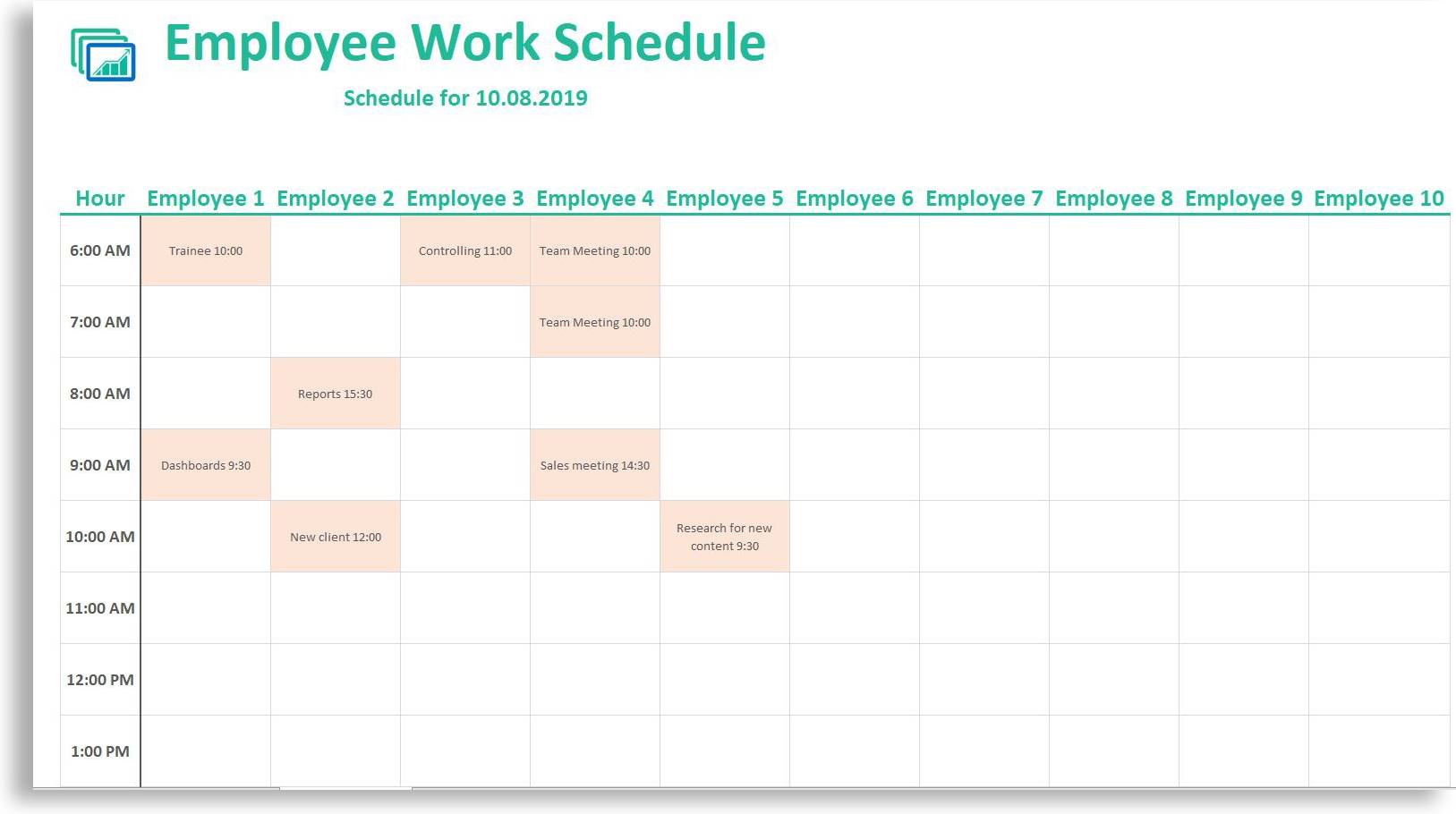 excel work schedule template monthly