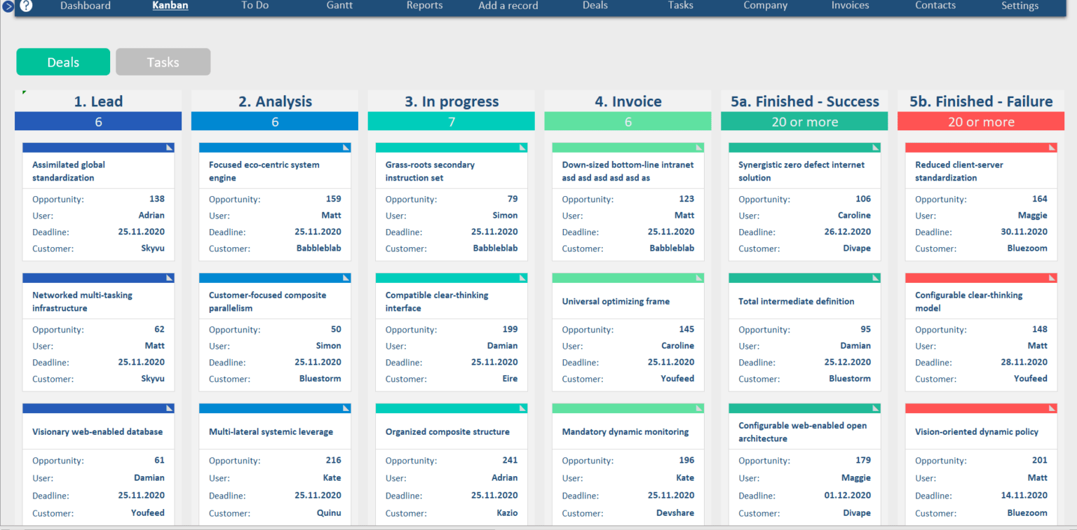 Excel CRM Pro Advanced Spreadsheet LuxTemplates