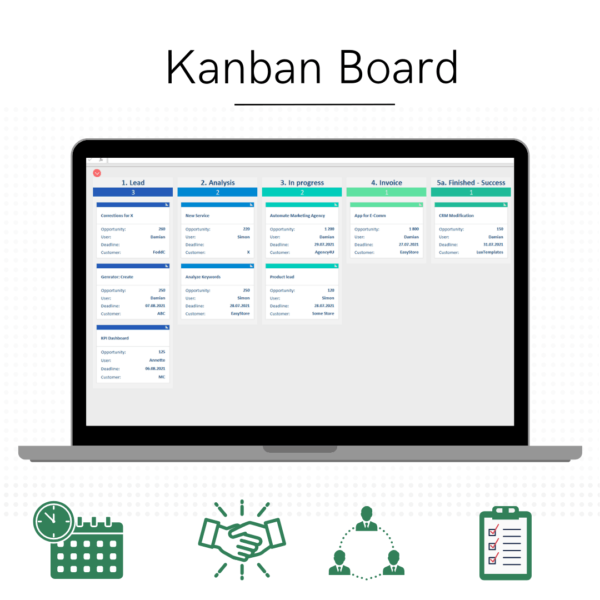 Kanban spreadsheet features