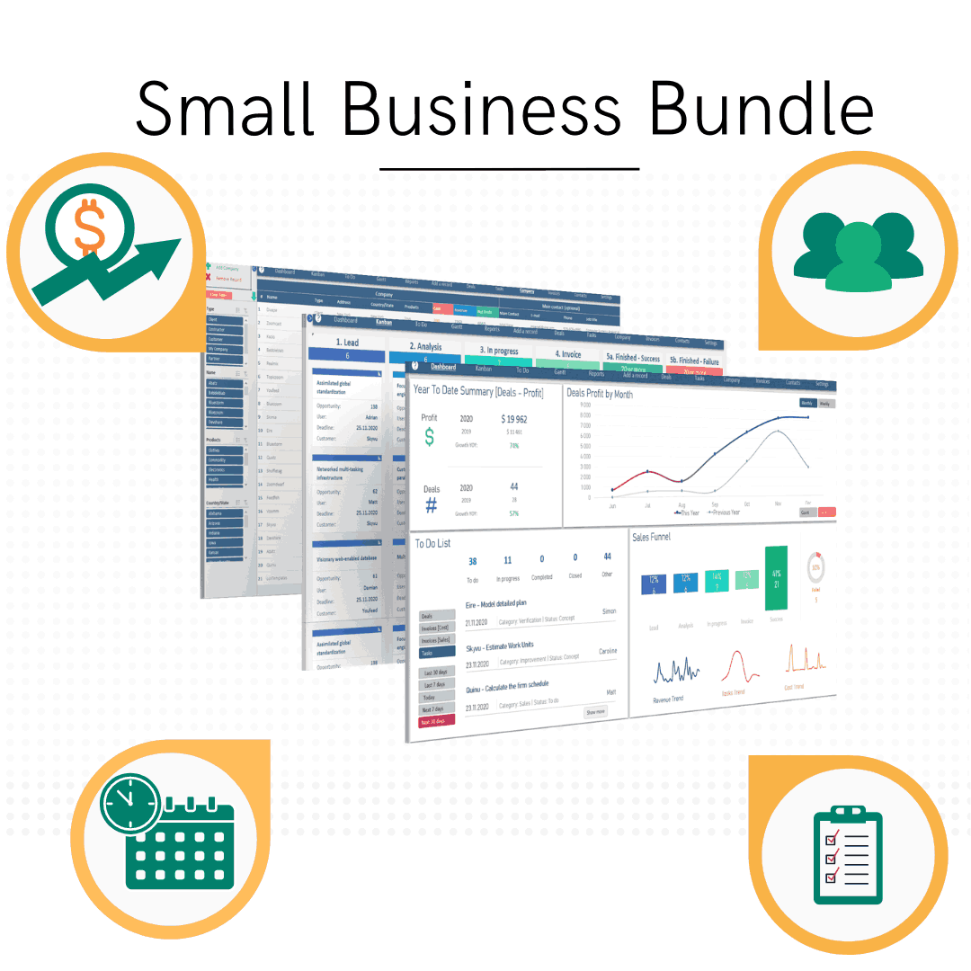 Small Business Bundle Cover Excel SPreadsheet