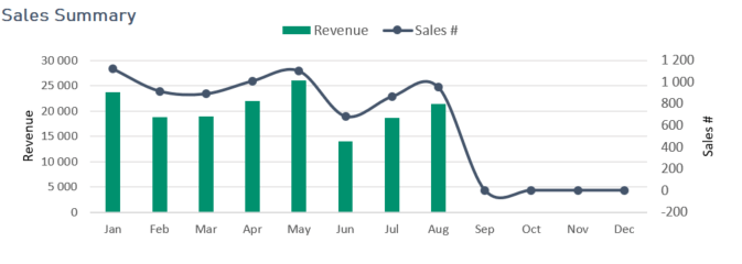 sales summary in excel dashboard