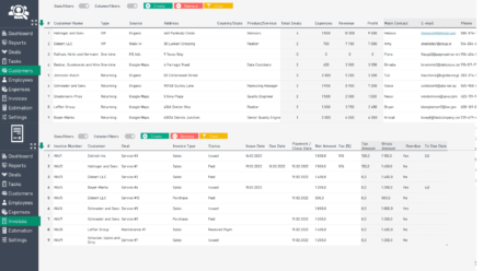 Sales Spreadsheet Customer Invoices