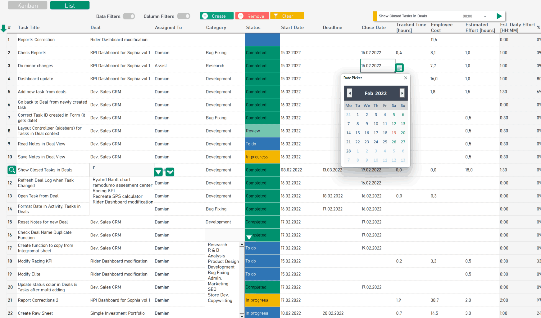 Excel Dashboard Spreadsheet