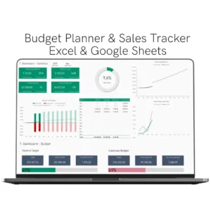 Budget PLanner Sales Tracker Spreadsheet