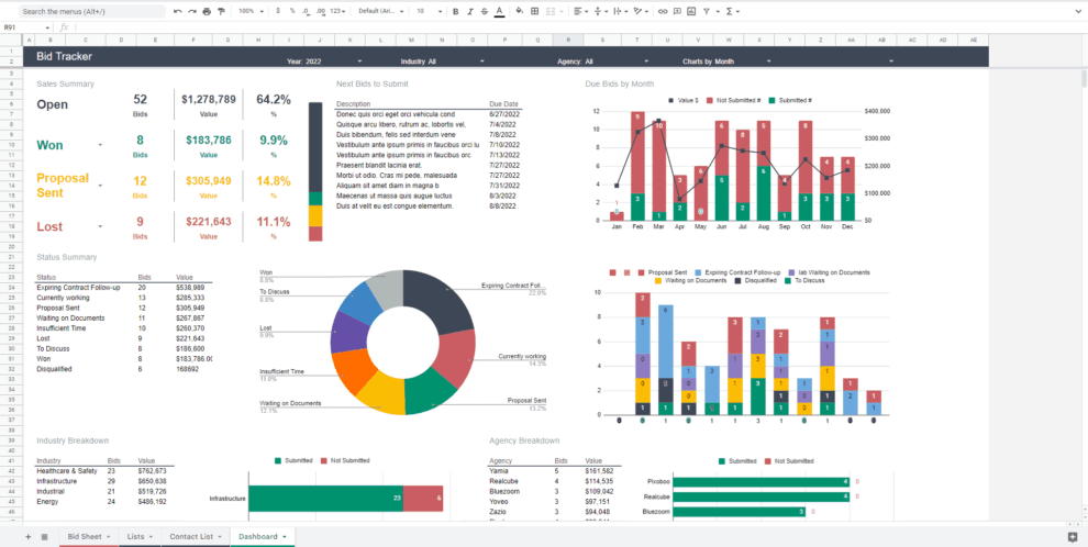 Bid Tracking Spreadsheet | Keep your bids organized!