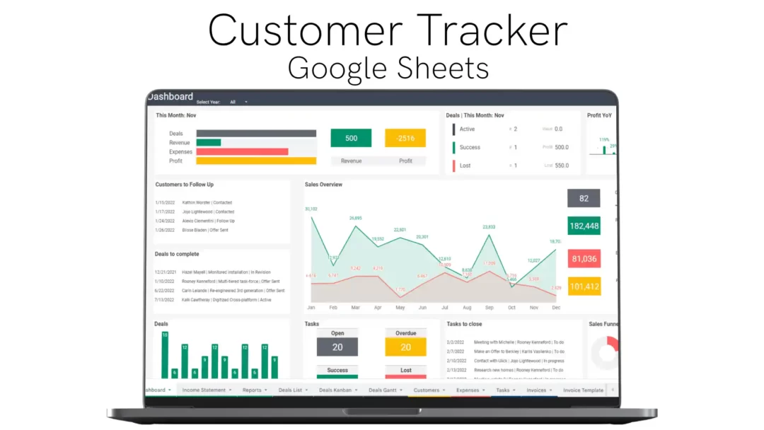 Customer Tracker Google Sheets Cover