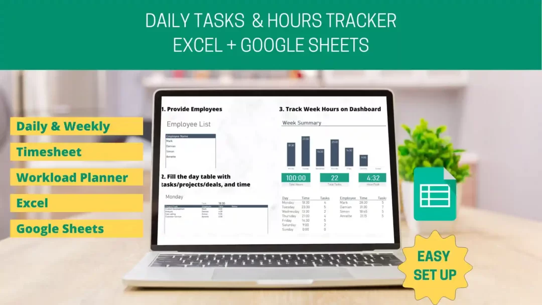 daily work manager in excel google sheets